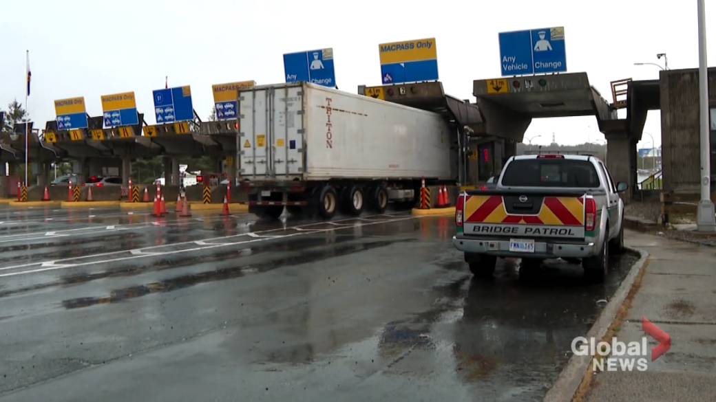 Click to Play Video: 'Spreader Bars Hit MacKay Bridge After' Dramatic Increase 'in Canopy Bumps'