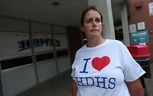 Sheri Dzudovich is photographed outside the Harrow District High School in Harrow on Friday, September 11, 2015. The school faces a possible closure.  (TYLER BROWNBRIDGE / The Star of Windsor)