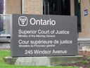 This file photo shows the Superior Court of Justice building in downtown Windsor.