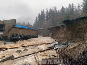 Completely razed Coquihalla Highway - all four lanes - near the Othello tunnels east of Hope.