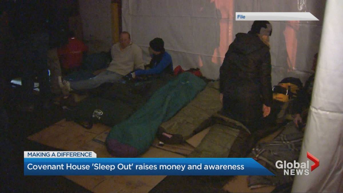 Click to play video: '70 Executives Sleep Outdoors to Support Youth at Covenant House '
