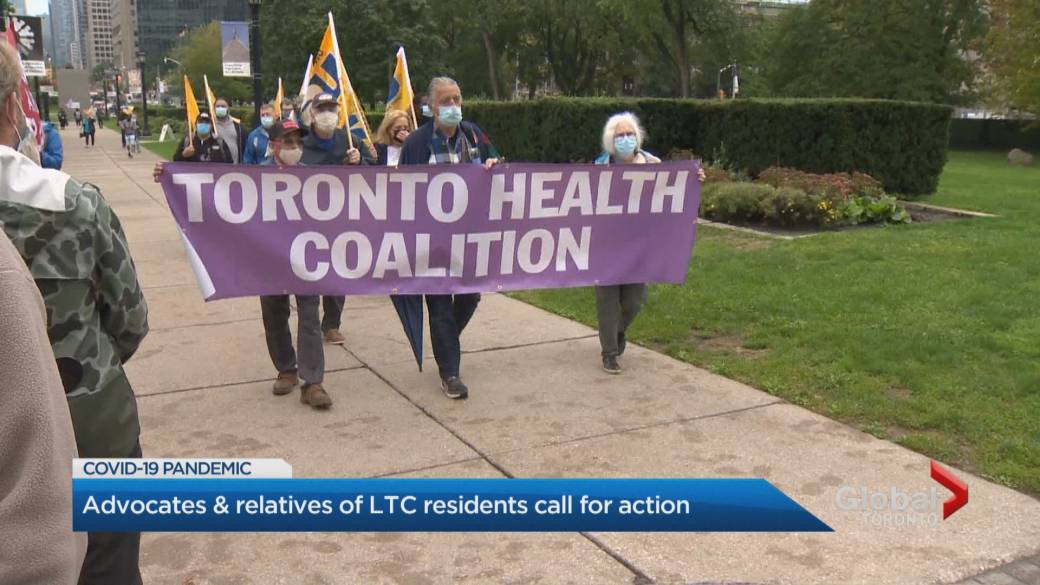 Click to play video: 'Ontario protests calling for improvements in long-term care'