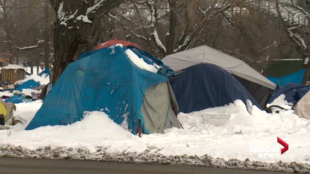 Click to Play Video: 'Capacity of Edmonton Convention Center Shelters Questioned as Homeless Camps Close for Winter'