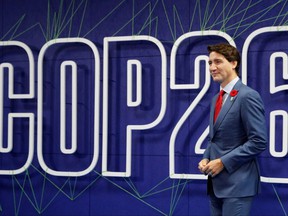 Prime Minister Justin Trudeau arrives at the UN Climate Summit COP26 in Glasgow on November 1, 2021.