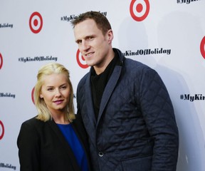 Dion Phaneuf with his wife, actress Elisha Cuthbert.  The happy couple has a daughter.  ERNEST DOROSZUK / SUN FILES