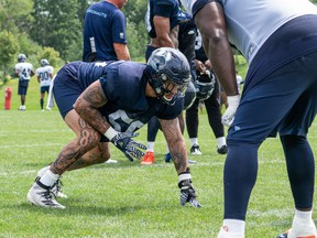 Defensive lineman Shane Ray has played in three games for the Argos, but only one in which he hasn't left early due to injury.