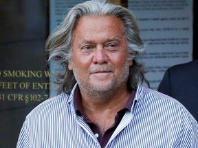 Former Chief White House Strategist Steve Bannon leaves Manhattan Federal Court in the Manhattan borough of New York City on August 20, 2020.