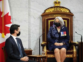 Governor General Mary Simon pledged to learn French and spoke briefly in that language this week while delivering the government throne speech in Ottawa on November 23, 2021.