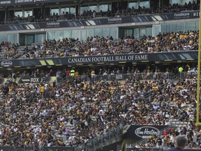 If you're still looking to buy a ticket to the game, there are nearly 1,200 Gray Cup tickets left with a capacity of 24,000 at Tim Hortons Field in Hamilton.  You can bet those tickets will be devoured quickly.  Jack Boland / Postmedia Network