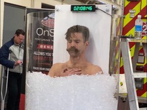 Wes Bauman, the Edmonton firefighter who set a world record in 2020 for surviving on ice for 2 hours and 45 minutes.