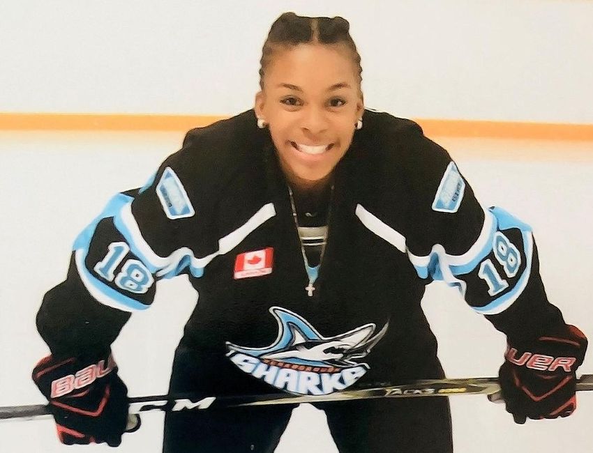Akeeliah Graham, one of the Black Girl Hockey Club scholarship winners, began playing hockey at age nine with the Scarborough Sharks.