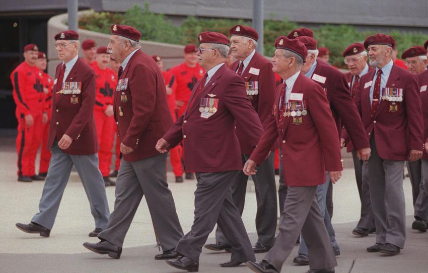 On June 6, 2001, a D-Day memorial service was held in front of the Canadian Museum of Warplane Heritage along the CF-104 vertical in Hamilton.  Veterans of the 1st Canadian Parachute Battalion, who landed on D-Day, were present along with members of the SkyHawks (wearing orange jumpsuits), from the Canadian Parachute Center in Trenton.