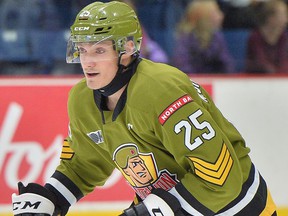The Windsor Spitfires acquired forward Alex Christopoulos from the North Bay Battalion on Monday for a fifth-round pick.  Photo by Terry Wilson / OHL Images.