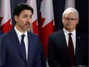 Marc Garneau with Prime Minister Justin Trudeau in February 2020. 