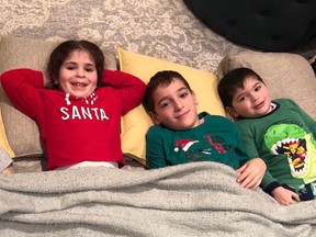 From left to right, Dina Zeidan, 5, Fawzi Zeidan, 8, Zein Zeidan, 3, are featured in this photo posted by her mother, Khawla Khalifa.