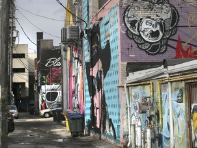 An alley in downtown Windsor west of Ouellette Avenue near Maiden Lane is shown on Friday, Nov. 12, 2021.