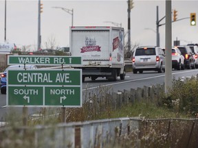 The intersection of Westbound Central Avenue and EC Row in Windsor is shown on Friday, November 12, 2021.