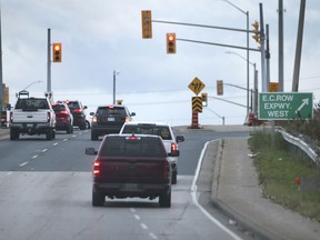 The intersection of Westbound Central Avenue and EC Row in Windsor is shown on Friday, November 12, 2021.