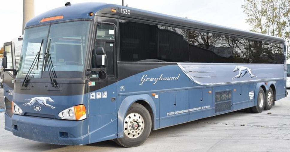 Greyhound buses are being auctioned by Corporate Assets Inc. after the company closed Canadian operations in May 2021.