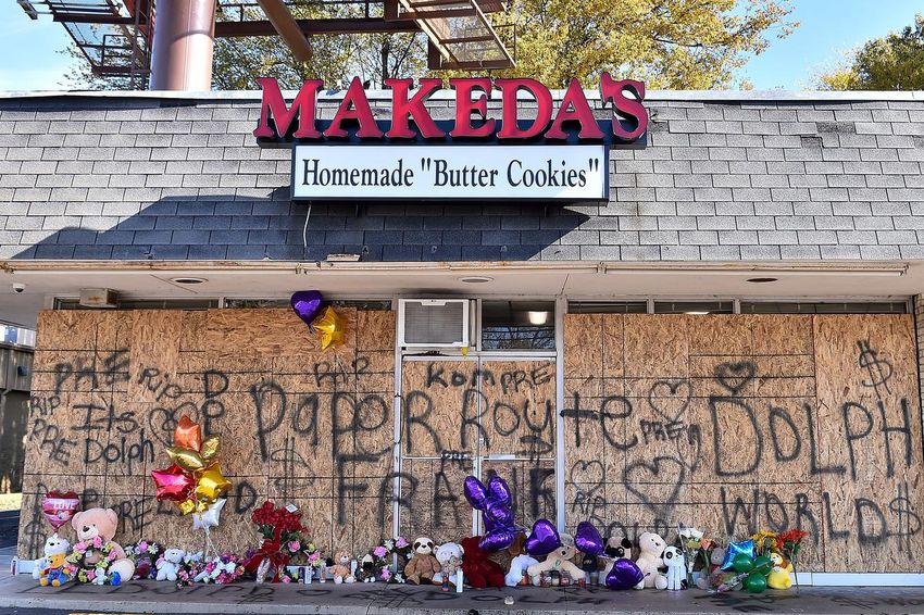 Young Dolph fans set up a memorial outside Makeda's Cookies Bakery in Memphis, Tennessee, after the rapper, born Adolph Thorton Jr., was killed at the age of 36 in a shooting outside Makeda's Cookies Bakery.