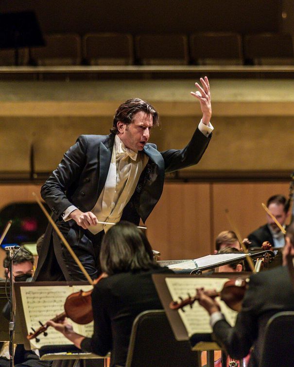 Music director Gustavo Gimeno conducts the Toronto Symphony Orchestra on its return to in-person performance.