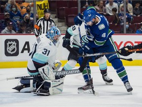 Canucks center Jason Dickinson has just one goal and is struggling to be a defensive specialist.