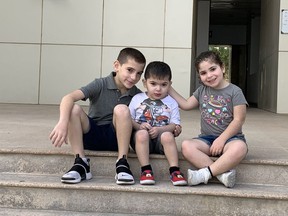 From left to right, Fawzi Zeidan, 8, Zein Zeidan, 3, and Dina Zeidan, 5, are featured in this photo posted by their mother, Khawla Khalifa.