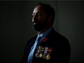 Stephen Peddle near his home in St. Albert on Tuesday.  November 9, 2021. Peddle recently retired from a 28-year career with the Canadian military after helping interpreter Sangeen Abdul Mateen and his family come to Canada.