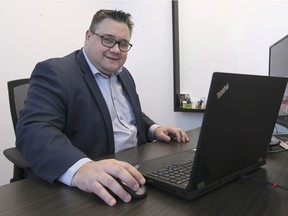 Justin Falconer, CEO of Workforce WindsorEssex, is pictured in his office on Friday, March 12, 2021.