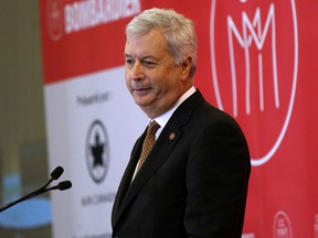 Air Canada CEO Michael Rousseau delivers a speech at the Montreal Chamber of Commerce on Wednesday, November 3, 2021.