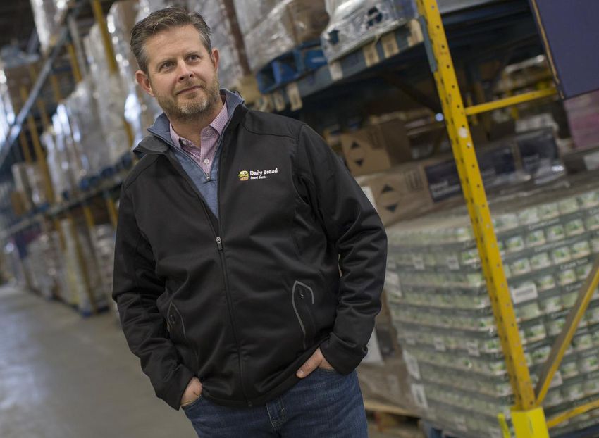 Neil Hetherington, CEO of the Daily Bread Food Bank, at the Etobicoke warehouse.  Hetherington said the situation is bleak with increasing numbers of people relying on food charity to survive.