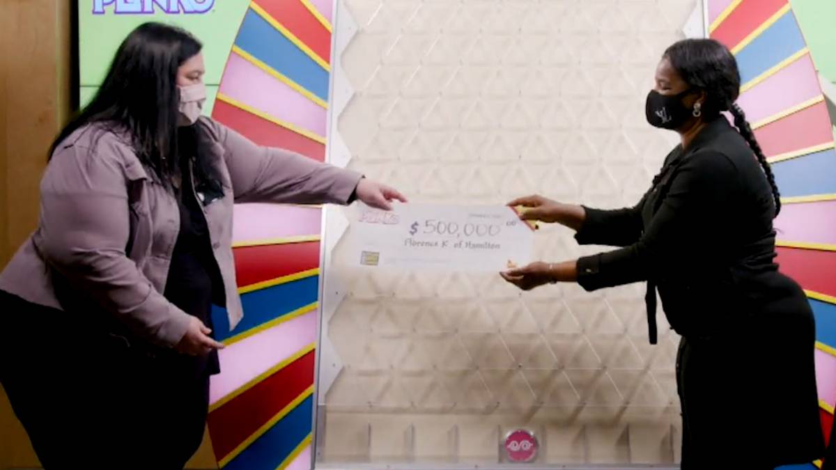 Click to play video: 'Hamilton's Wife, First $ 500K Winner at OLG's Plinko'