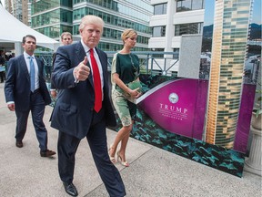 Donald J. Trump approves the announcement of the Trump International Hotel & Tower on Georgia Street on June 19, 2013.