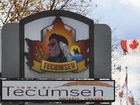 A Tecumseh sign is displayed on Thursday, November 18, 2021.