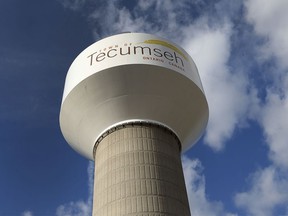 The Tecumseh water tower is shown on Thursday, November 18, 2021.