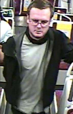An image released by Toronto police of a man wanted in a stabbing aboard the Spadina streetcar on September 9, 2021.