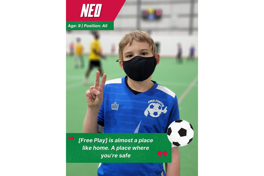 Neo has been on the show for two years.  When he grows up, he wants to be a footballer.