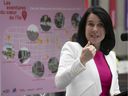 Montreal Mayor Valérie Plante during an announcement to relaunch the city center for the summer on Thursday, May 27, 2021.