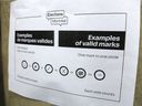 A poster shows the markings of ballots accepted at a Concordia University polling station.  Outgoing city councilman Marvin Rotrand describes the high double-digit rate of rejected votes in multiple elections as 