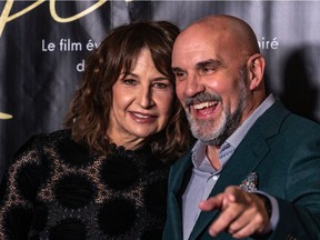 Valérie Lemercier (with her co-star Sylvain Marcel) plays the main character at all stages of her life in the Céline Dion-inspired film Aline.