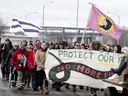 Kahnawake First Nations people carried out similar blockades in March 2020 to protest the Coastal GasLink pipeline on the undisclosed land of Wet'suwet'en.