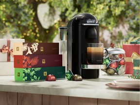 Forest-inspired festive flavors make holiday entertaining easy.  Vertuo Nespresso x Johanna Ortiz Capsules, $ 12 case. Machine from $ 249, Nespresso.ca