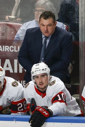 'Right now, things are going well and we just have to handle it.  There are a lot of games left here and we have to stay calm, ”says Senators head coach DJ Smith, seen behind the bench Tuesday night.