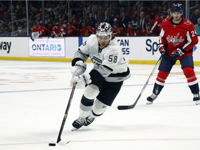 In 33 career NHL games with the Los Angeles Kings, who drafted him in the second round of the 2016 NHL Draft, Kale Clague has totals of 0-11-11.