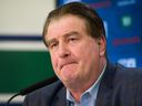 Vancouver Canucks GM Jim Benning posts the trade deadline at Rogers Arena in Vancouver, BC, February 24, 2020.
