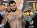 Artur Beterbiev, WBC and IBF light heavyweight champion after weigh-in in Montreal on December 16, 2021.