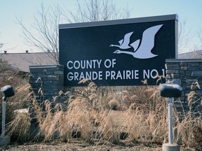 The Grande Prairie County Sign.  Grande Prairie County Reeve Leanne Beaupre provided an update from the county's perspective during the Grande Prairie and Region Chamber of Commerce event earlier this month.