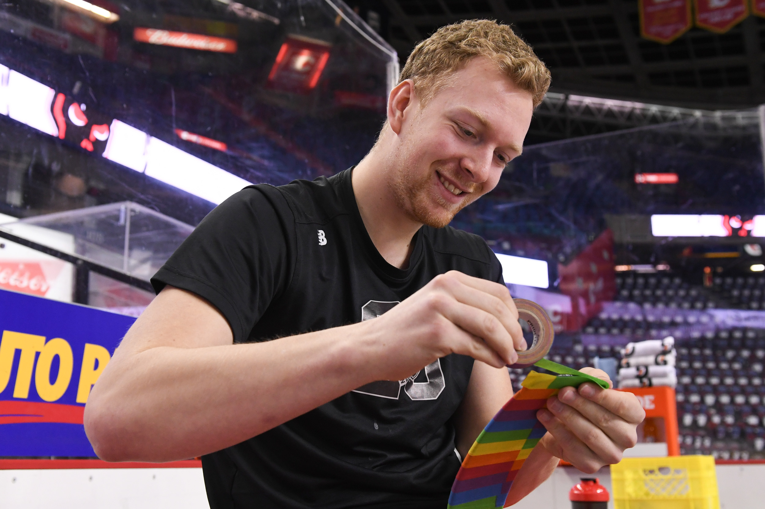 On July 19, Prokop (seen here at the Saddledome) became the first active player under NHL contract to come out publicly gay (Candice Ward / Calgary Hitmen)