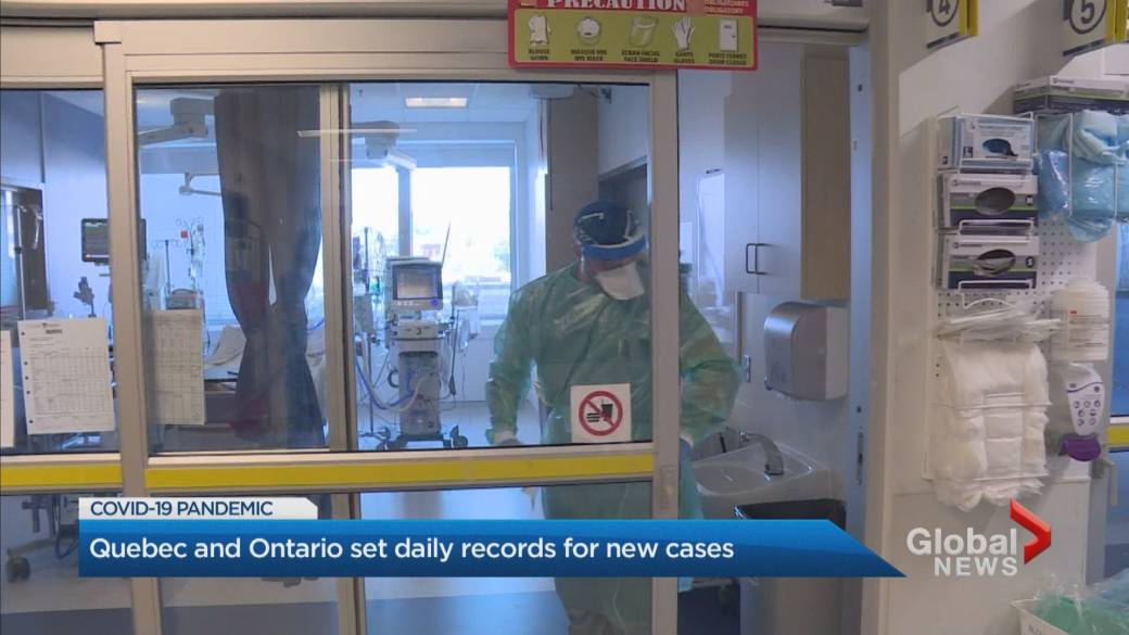 Click to Play Video: 'Quebec and Ontario Break Records for COVID Cases'