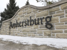 A sign on the edge of Amherstburg is displayed on Monday, Jan.25, 2021.